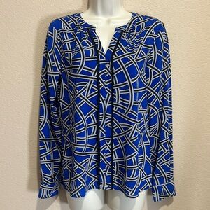 CALVIN KLEIN V-Neck Career Blouse, Size S, New